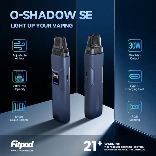 【小/大煙套組】Fitpod O-Shadow SE版本 自由調氣 LED熒幕顯示 附贈掛繩 小蠻牛OXVA Xlim通用機型：圖片 9